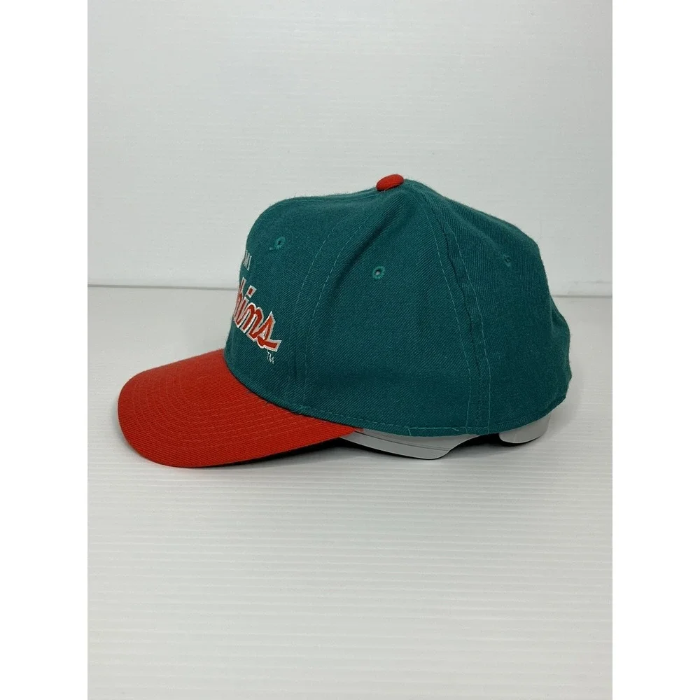 Vtg 90's Miami Dolphins Script Hat Sports Specialties 100% Wool Fitted Size 7
